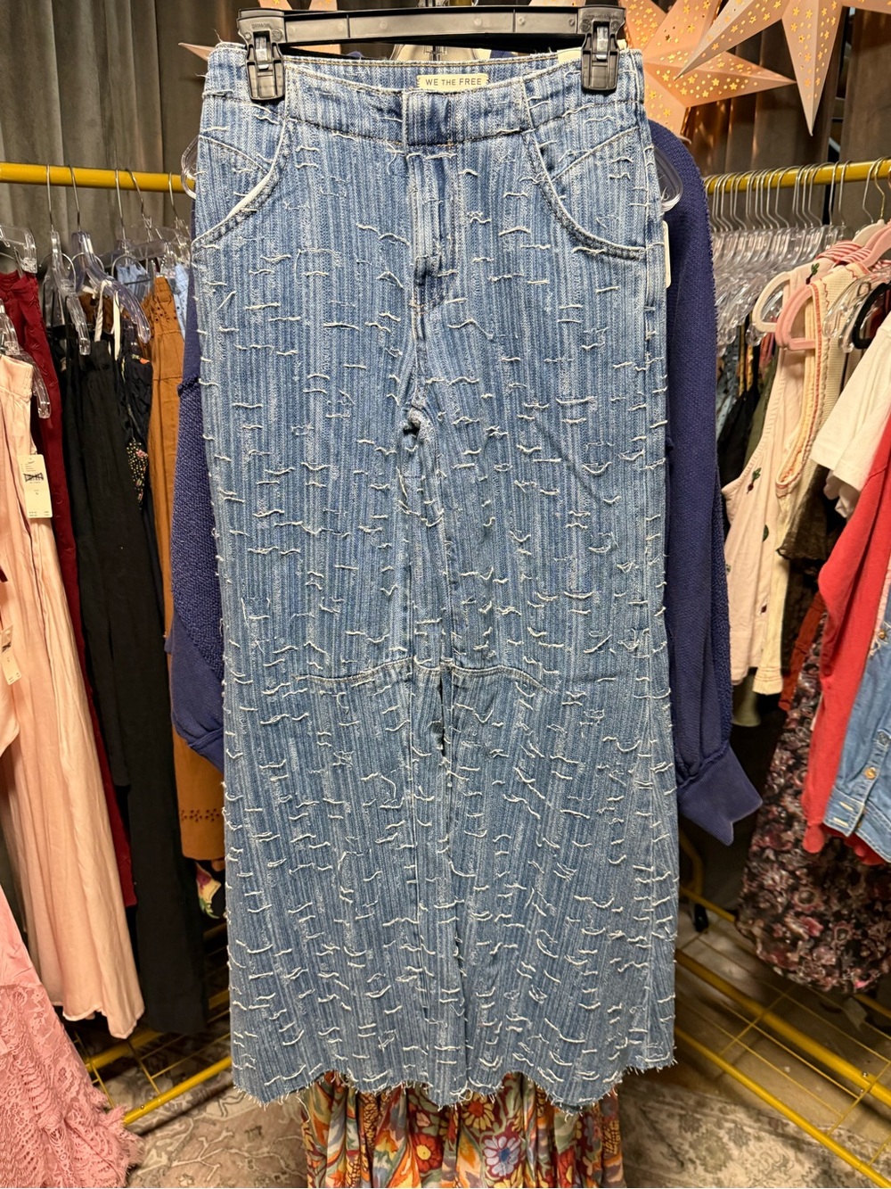 Free People We the Free Front Row Wide Leg Flare Jeans in Making Waves- NWT $168 - Picture 8 of 9